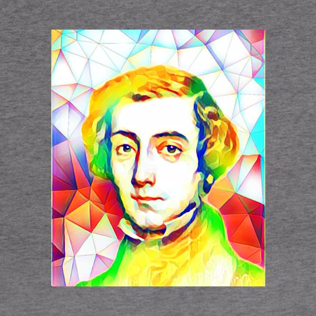 Alexis de Tocqueville Colourful Portrait | Alexis de Tocqueville Artwork 11 by JustLit